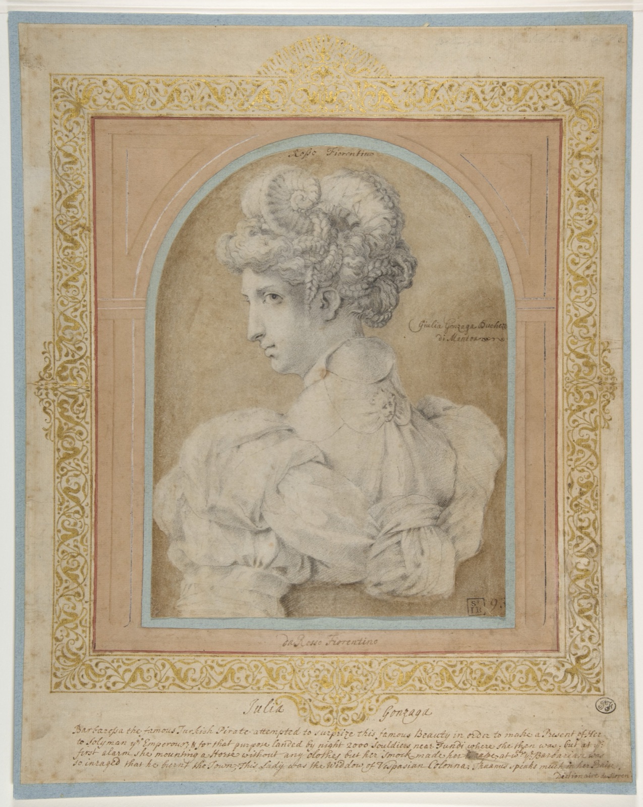 Bust of a Woman with an Elaborate Coiffure — Rosso Fiorentino