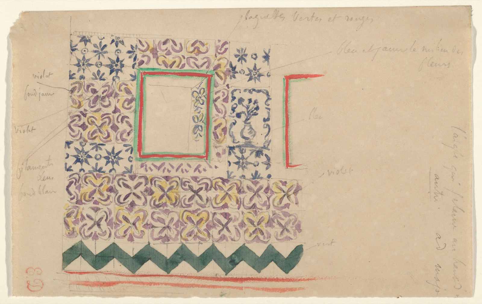 A Wall Decorated in Spanish Tiles — Eugène Delacroix