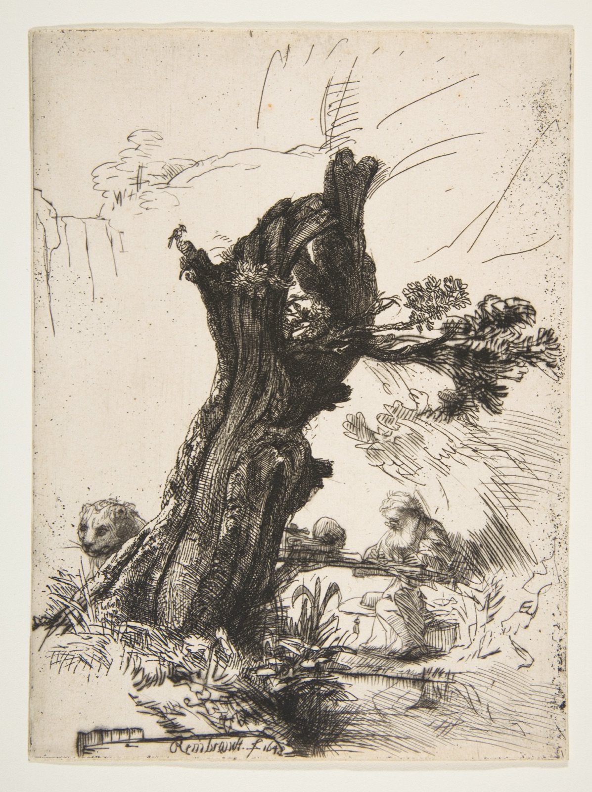 St. Jerome beside a Pollard Willow — Rembrandt (Rembrandt van Rijn)