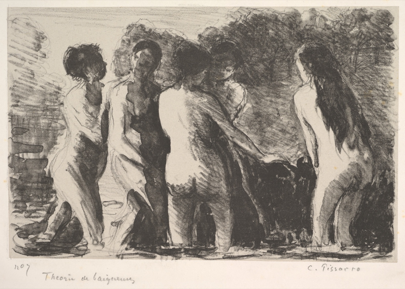 Group of Bathers — Camille Pissarro