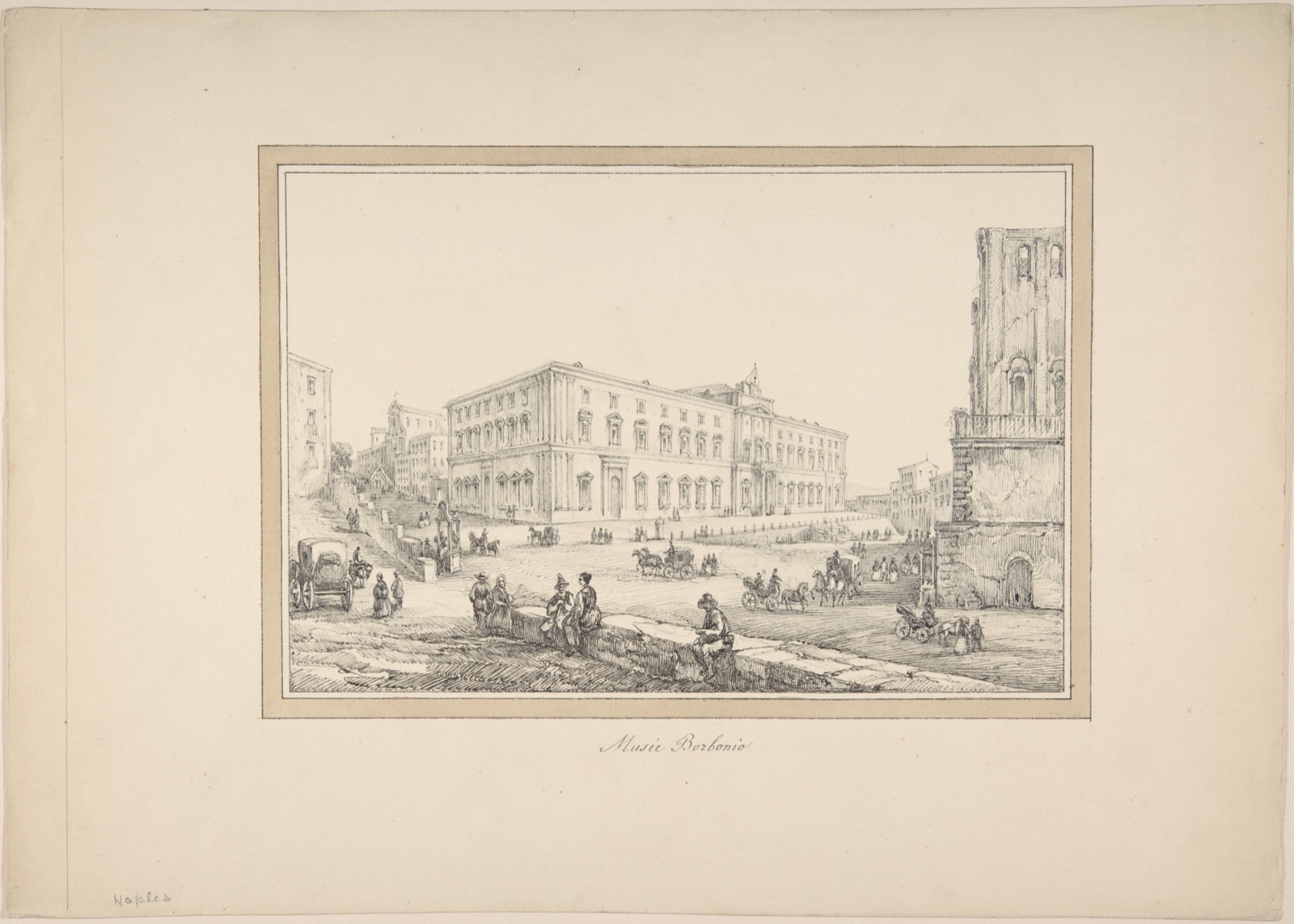 View of Naples: Musée Borbonio — Anonymous, French, 19th century