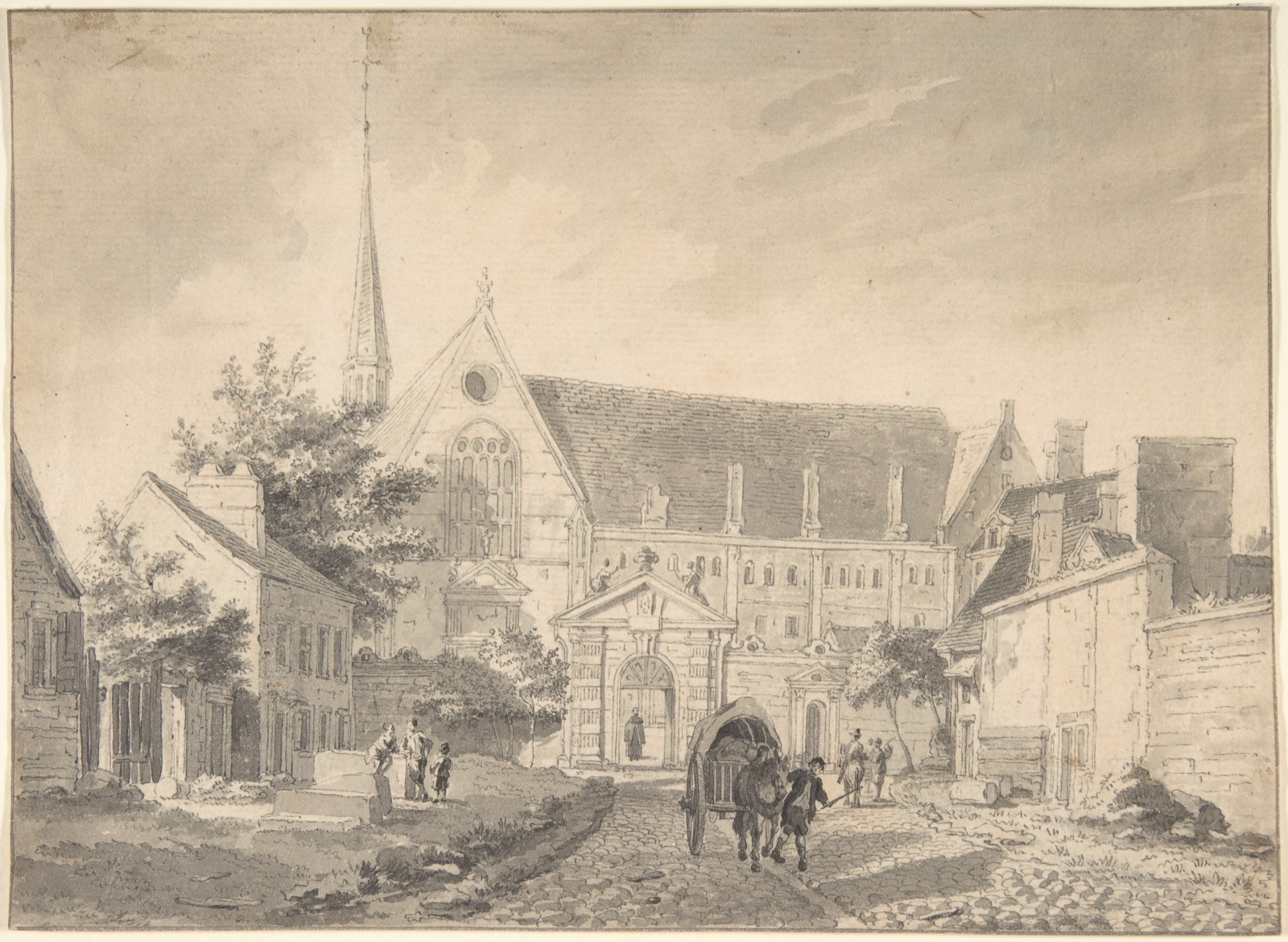 View of the Church of Passy, near Paris — Reinier Vinkeles
