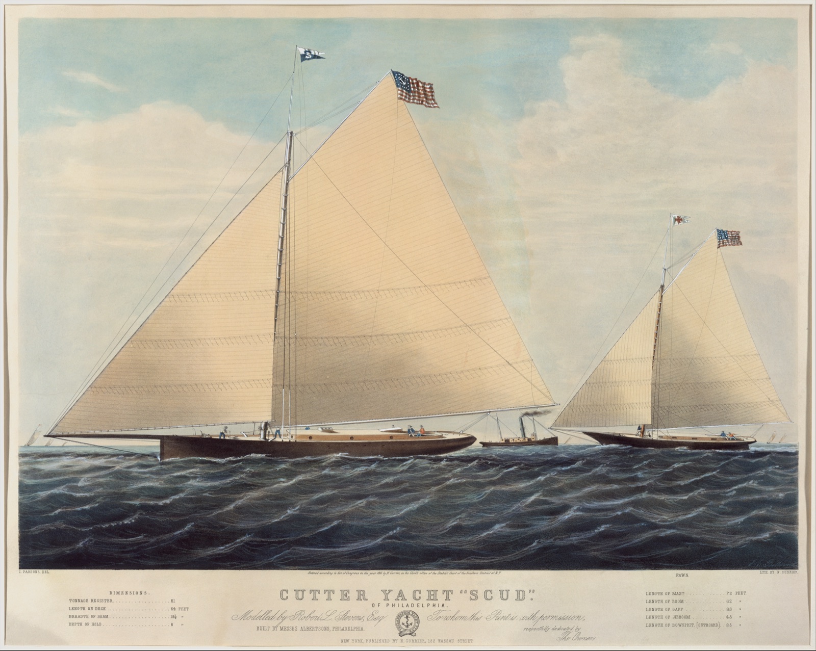 Cutter Yacht "Scud" of Philadelphia – Modelled by Robert L. Stevens, Esq. — Charles Parsons