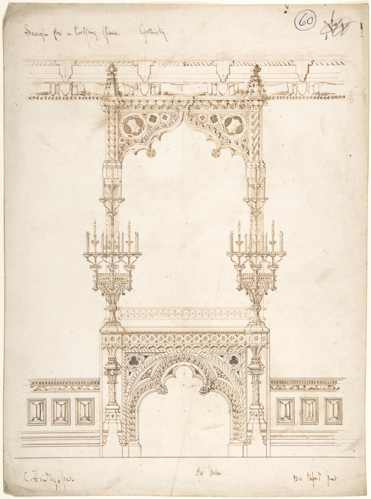 Design for a Gothic Mirror — Charles Hindley and Sons