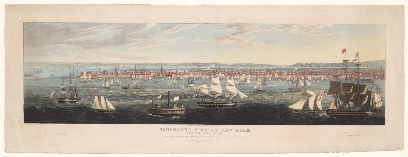 Panoramic View of New York, from the East River — Robert Havell Jr.