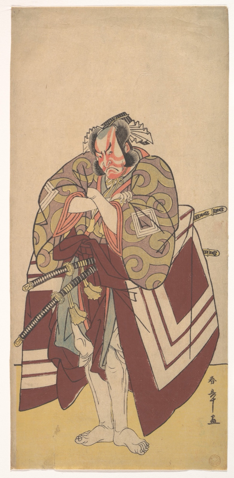 Kabuki Actor Ichikawa Danjūrō V in a Shibaraku (Stop Right There!) Role — Katsukawa Shunshō 勝川春章