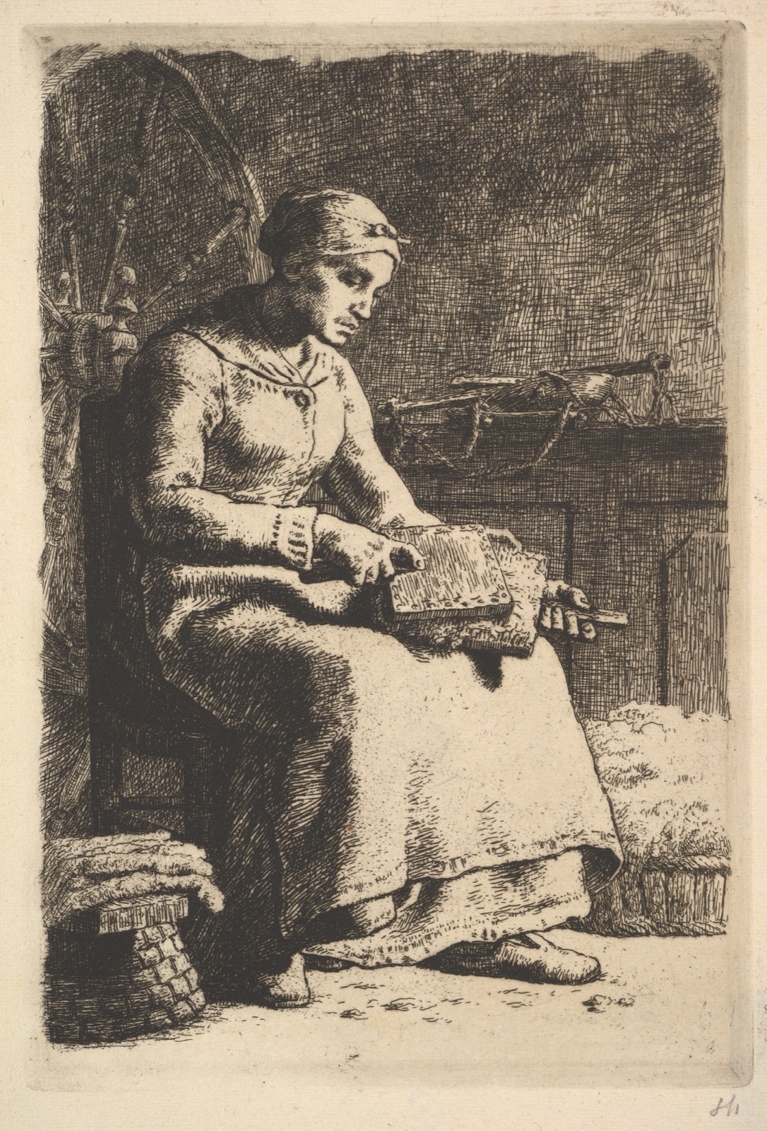 The Wool Carder — Jean-François Millet