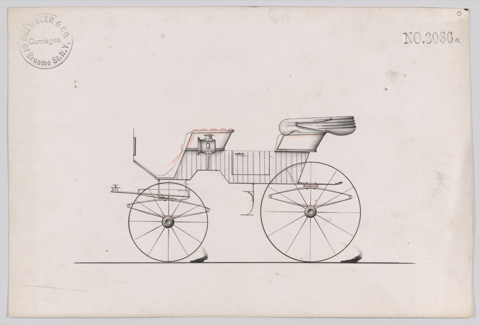 Design for 2 seat Phaeton, no. 3036a — Brewster & Co.