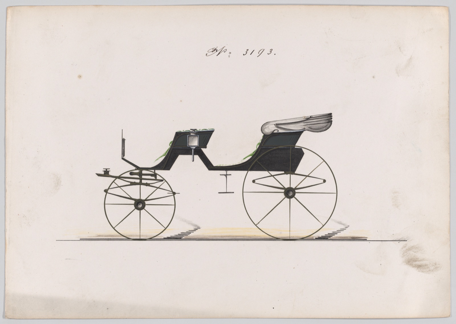 Design for Cabriolet Phaeton, no. 3193 — Brewster & Co.