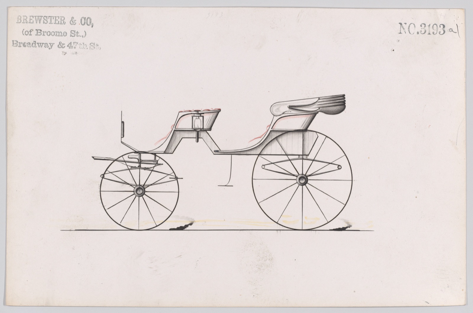 Design for Cabriolet Phaeton, no. 3193a — Brewster & Co.