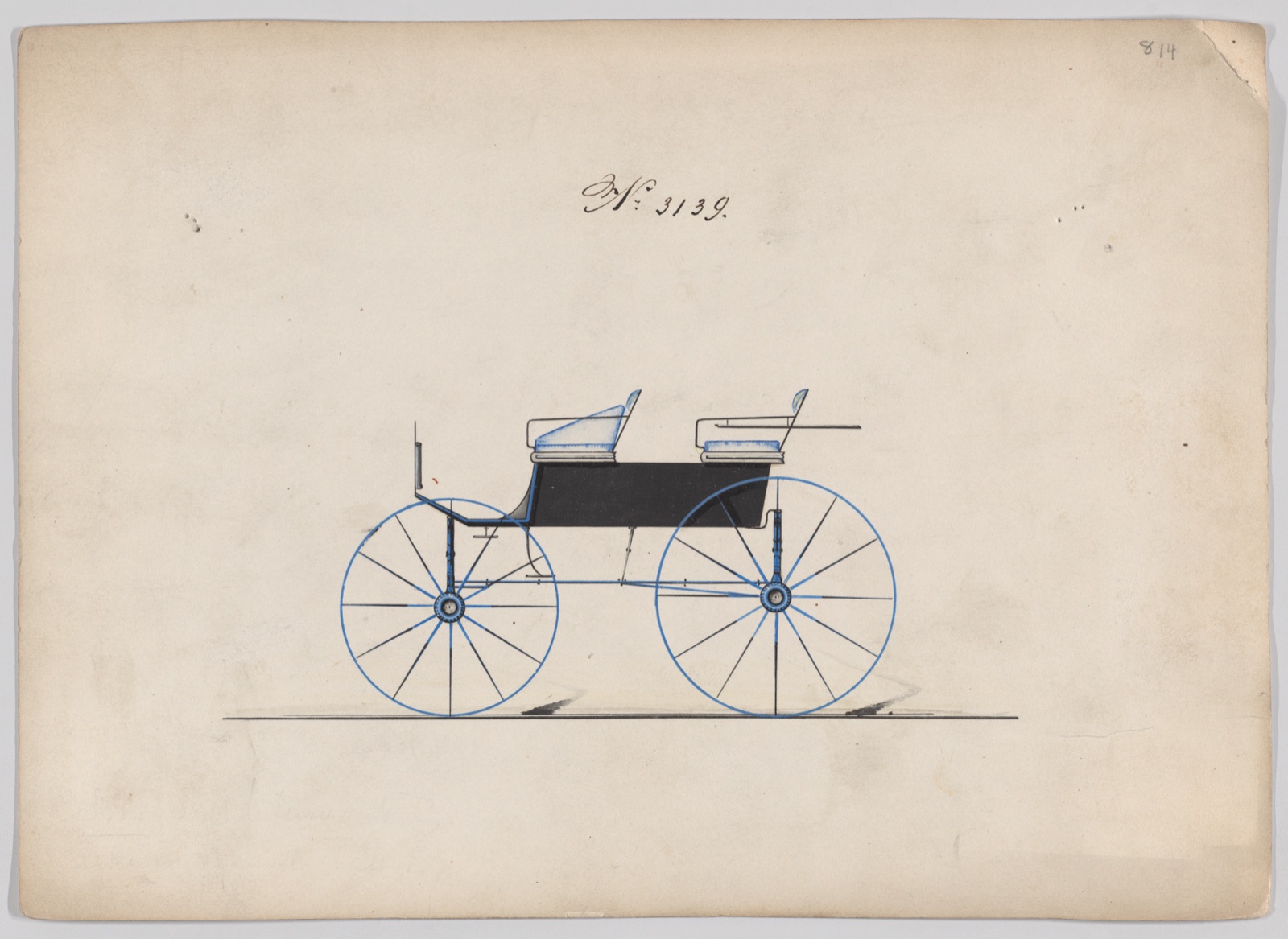 Design for 4 seat Phaeton, no top, no. 3149 — Brewster & Co.