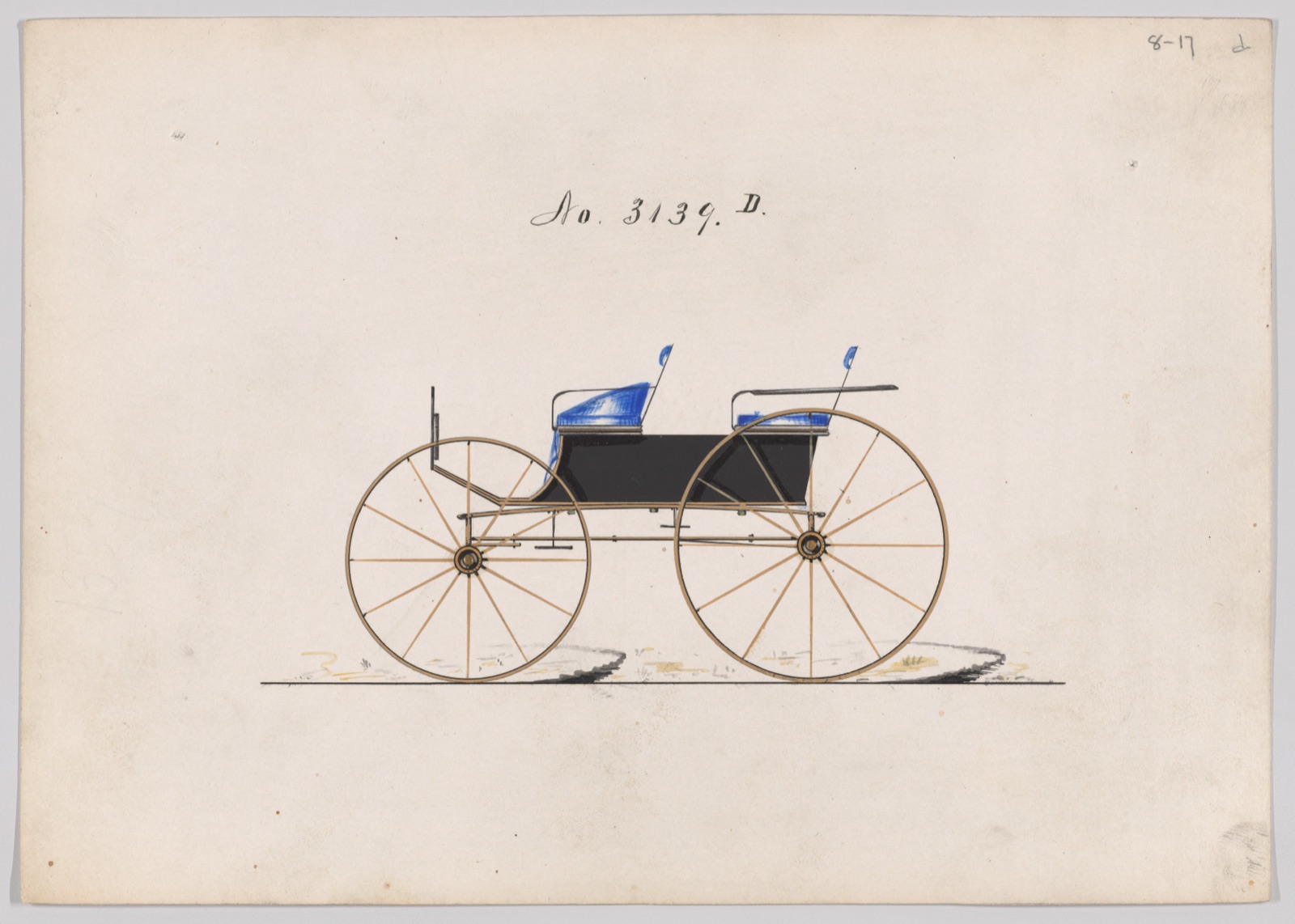 Design for 4 seat Phaeton, no top, no. 3139d — Brewster & Co.