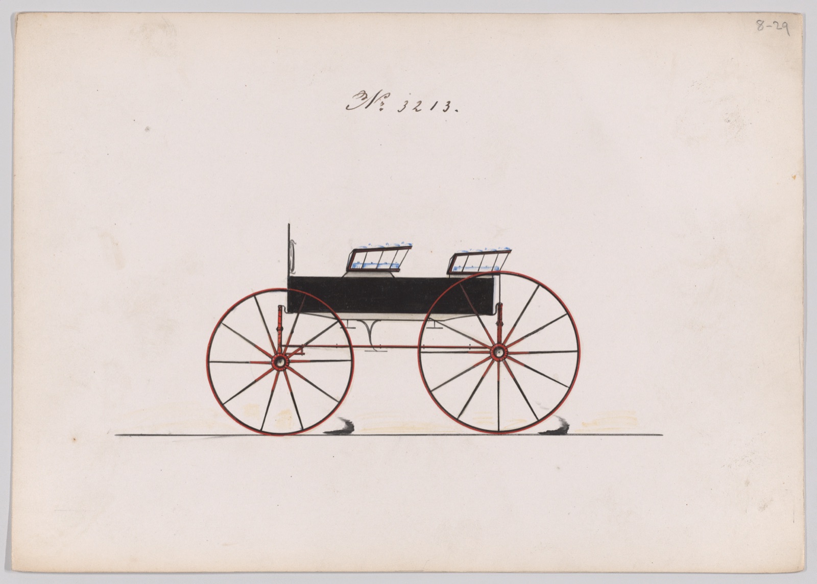 Design for 4 seat Phaeton, no top, no. 3213 — Brewster & Co.