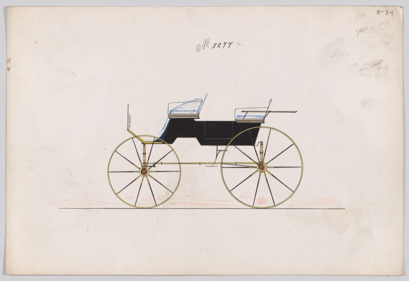Design for 4 seat Phaeton, no top, no. 3277a — Brewster & Co.