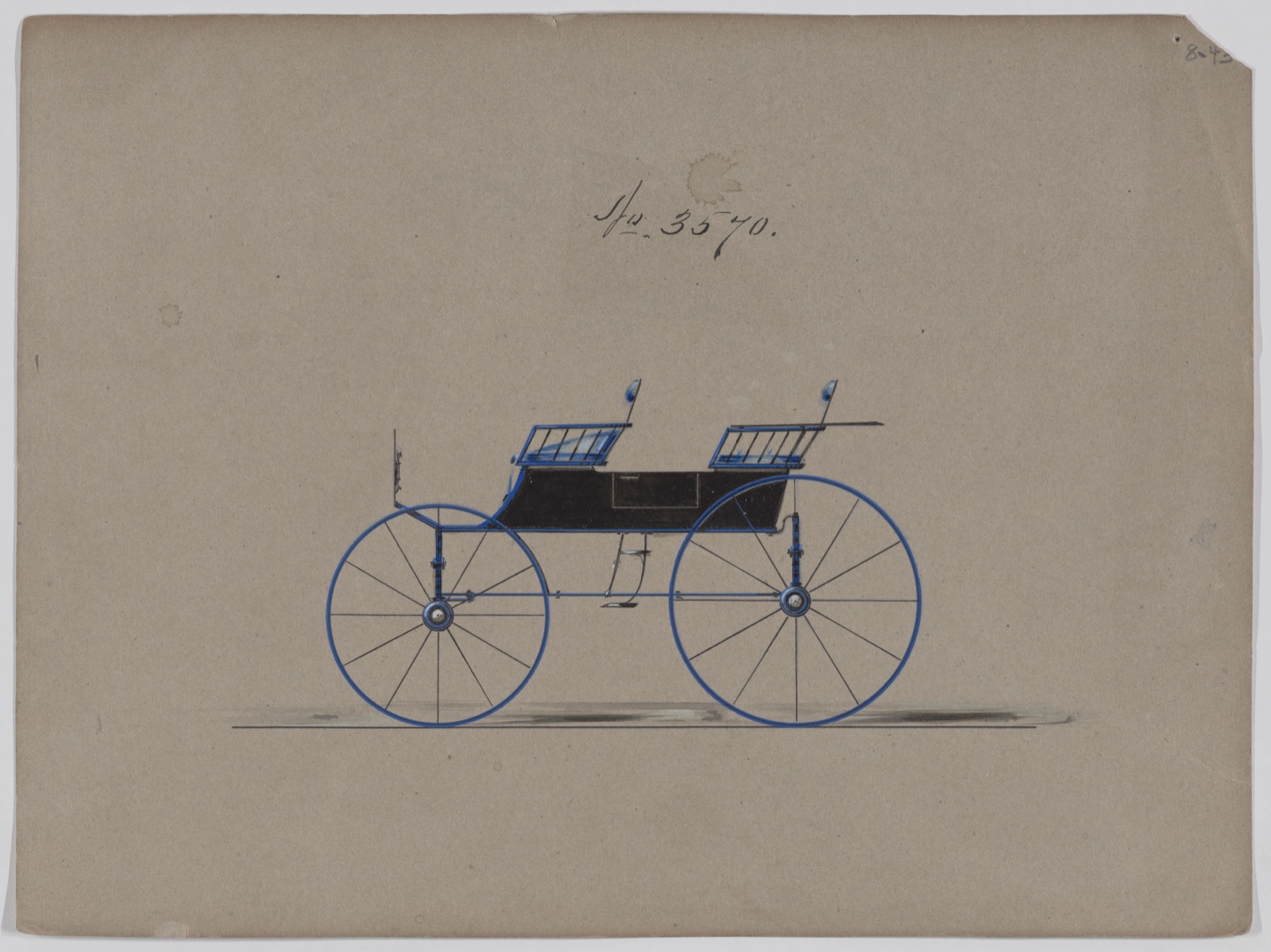 Design for 4 seat Phaeton, no top, no. 3570 — Brewster & Co.