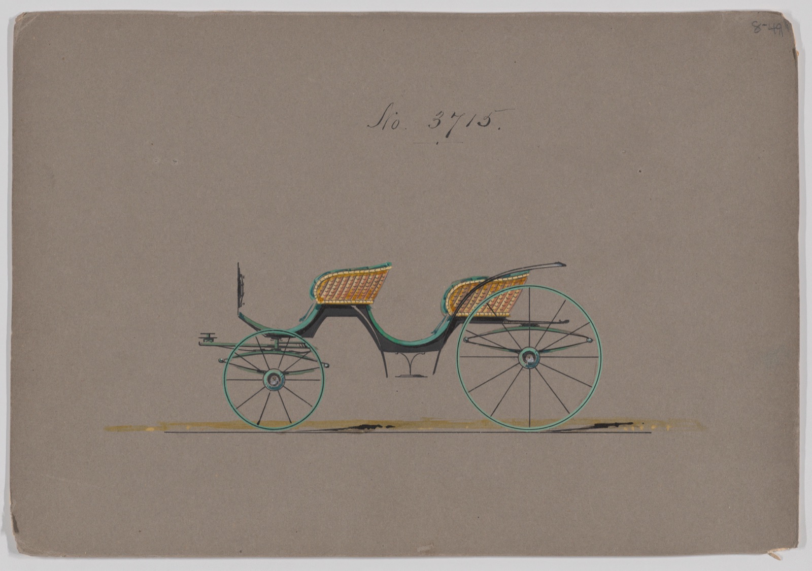Design for 4 seat Phaeton, no top, no. 3715 — Brewster & Co.