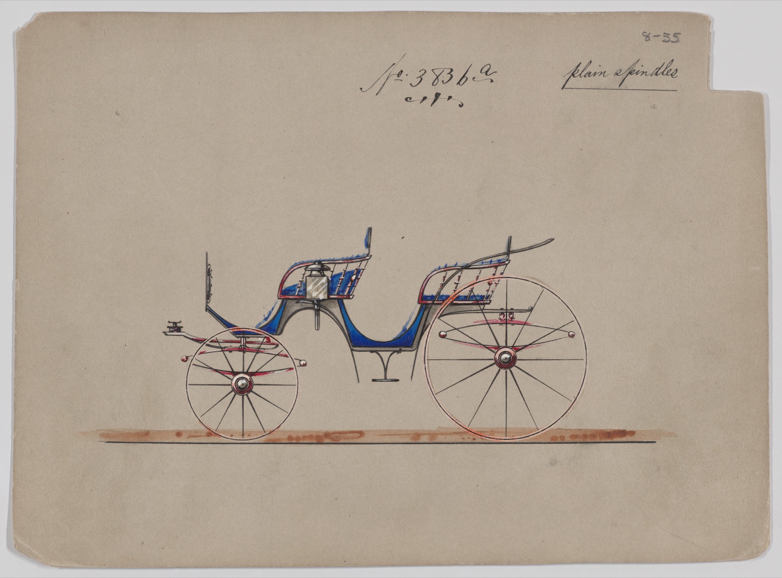 Design for 4 seat Phaeton, no top, no. 3836a — Brewster & Co.