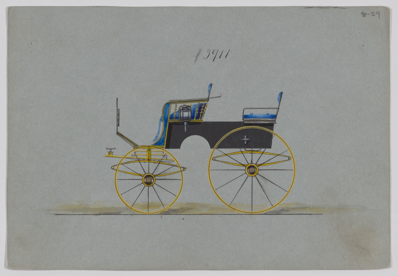Design for 4 seat Phaeton, no top, no. 3911 — Brewster & Co.