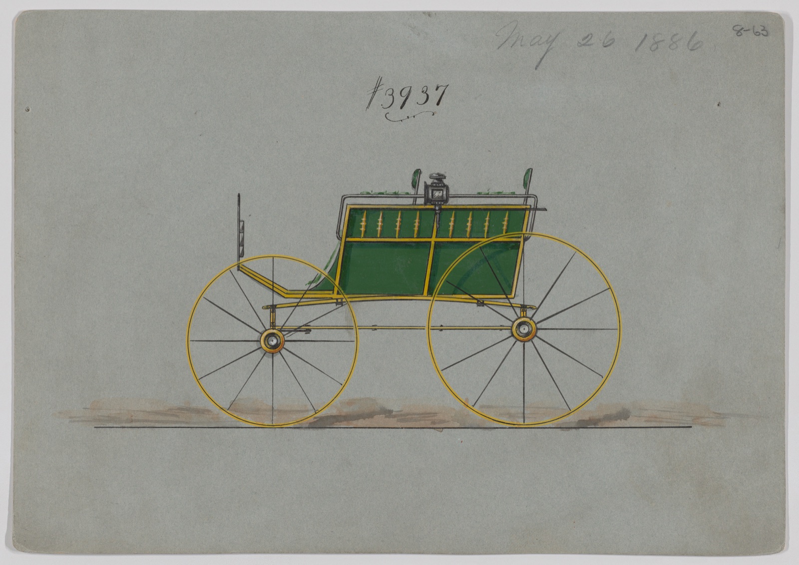 Design for 4 seat Phaeton, no top, no. 3937 — Brewster & Co.