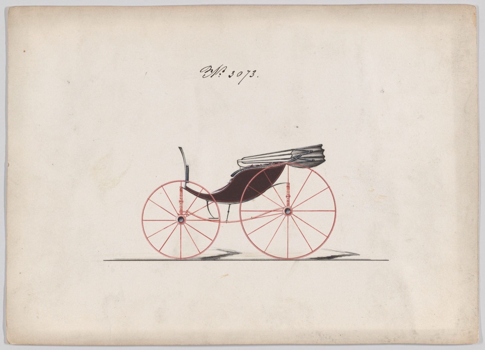 Design for Pony Phaeton, no. 3073 — Brewster & Co.
