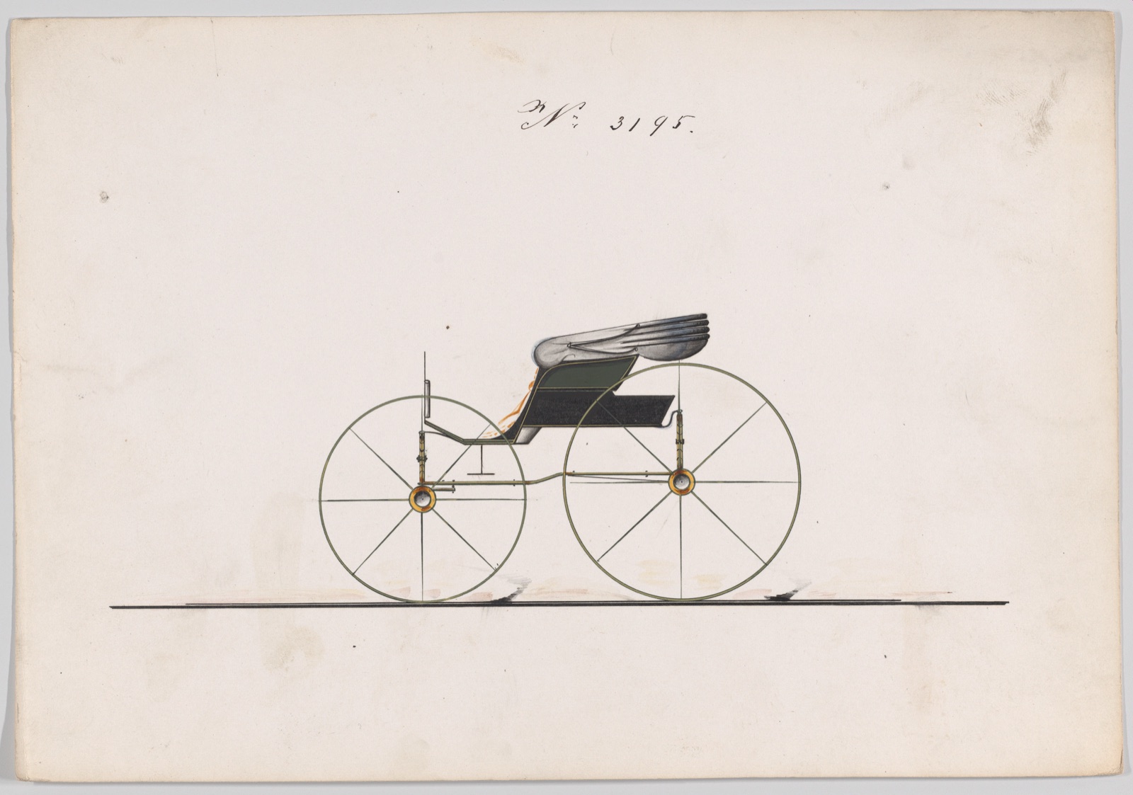 Design for Pony Phaeton, no. 3195 — Brewster & Co.