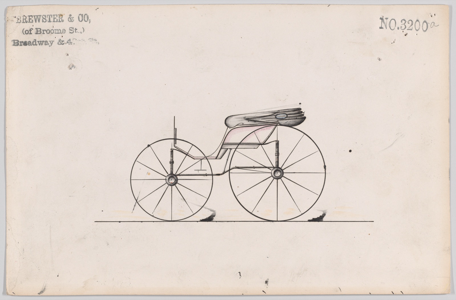 Design for Pony Phaeton, no. 3200a — Brewster & Co.