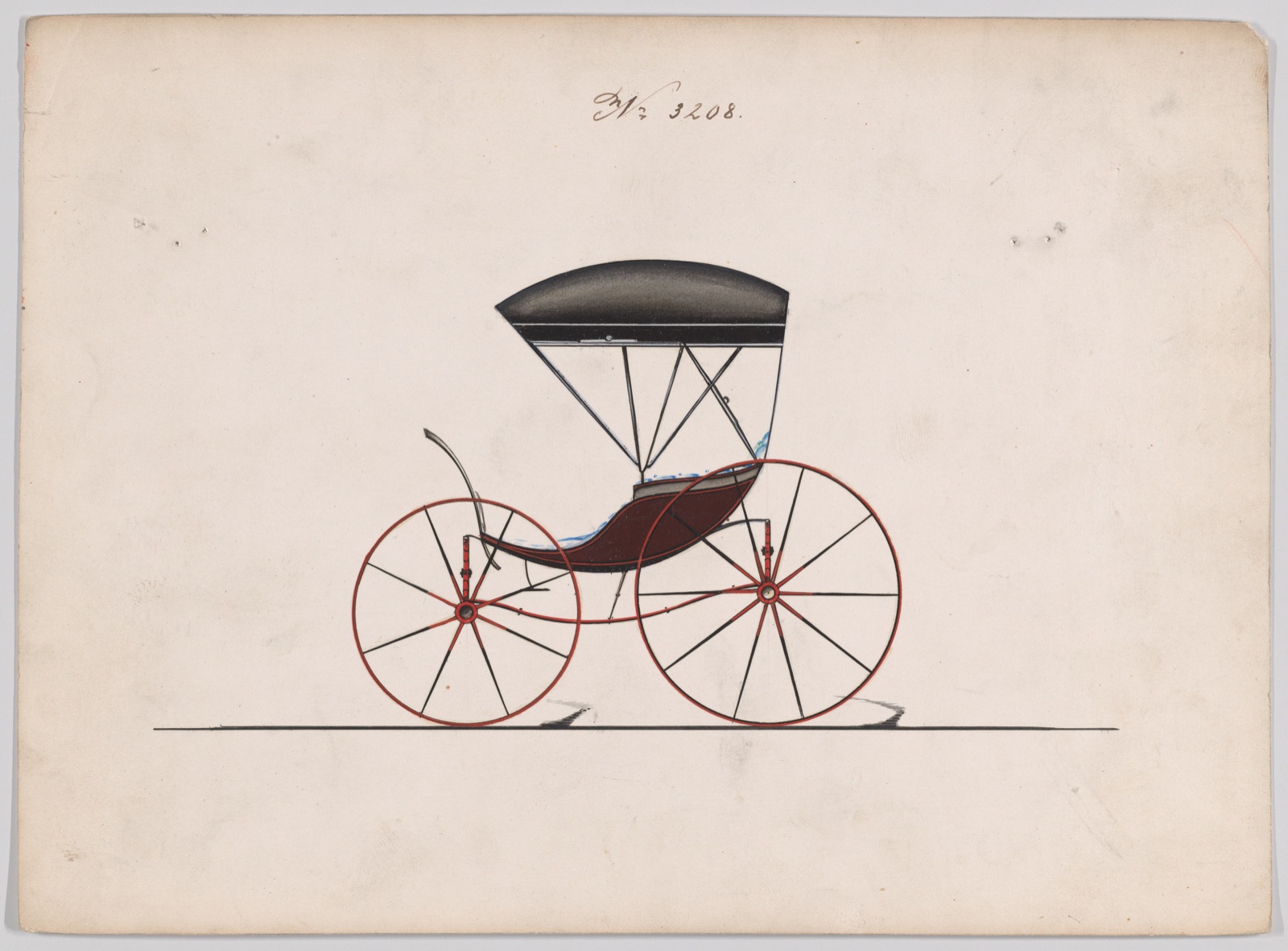 Design for Pony Phaeton, no. 3208 — Brewster & Co.