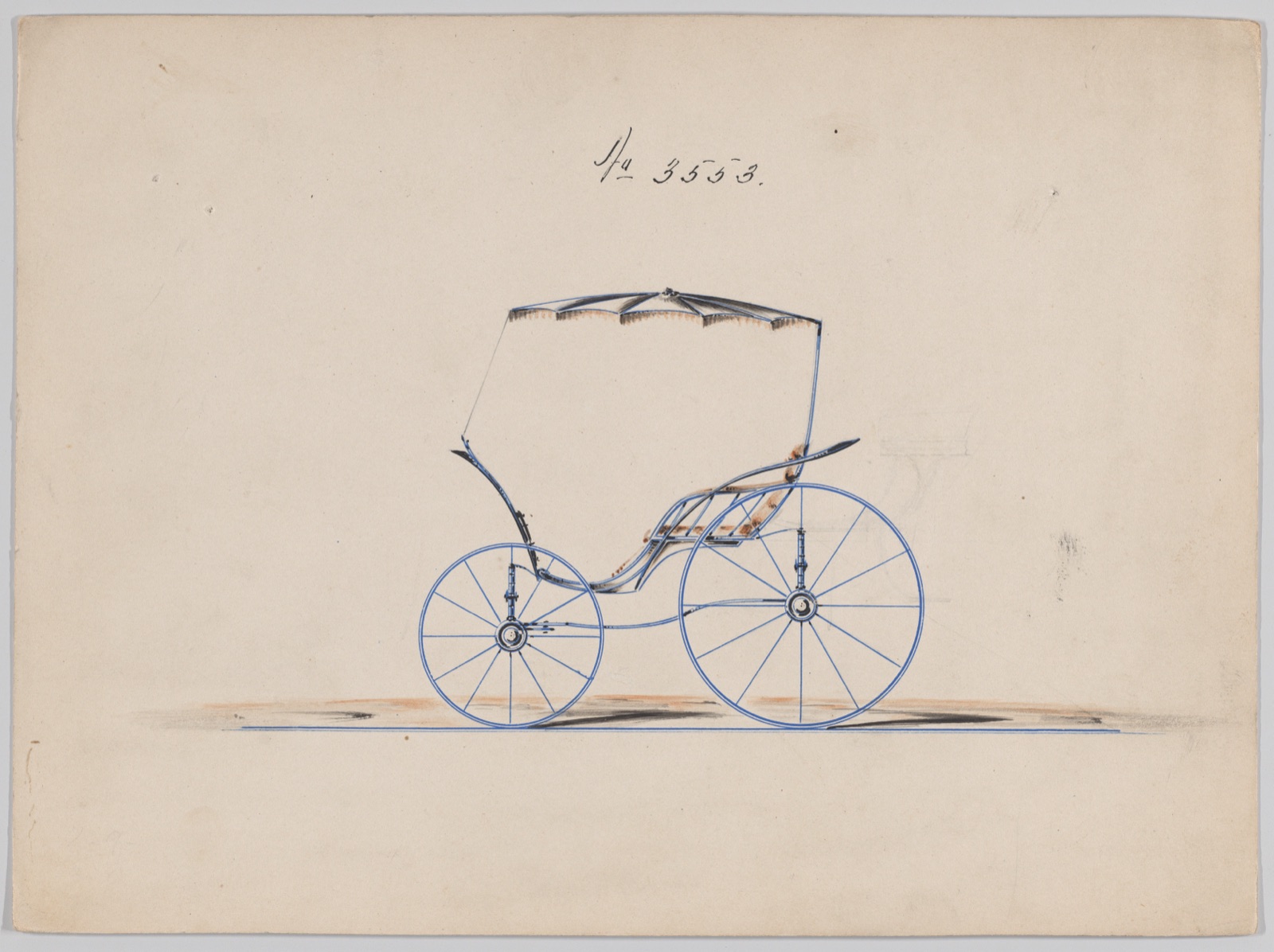 Design for Pony Phaeton, no. 3553 — Brewster & Co.