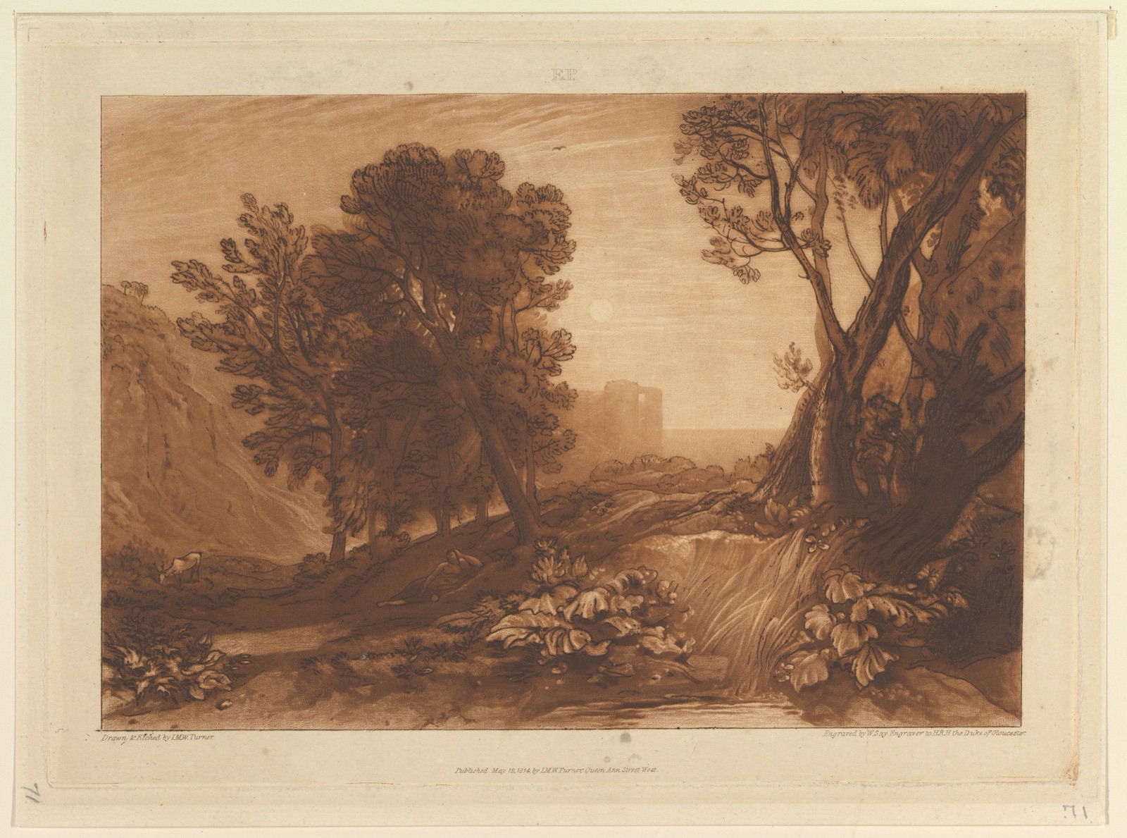 Solitude, or The Reading Magdalen (Liber Studiorum, part XI, plate 53) — Joseph Mallord William Turner