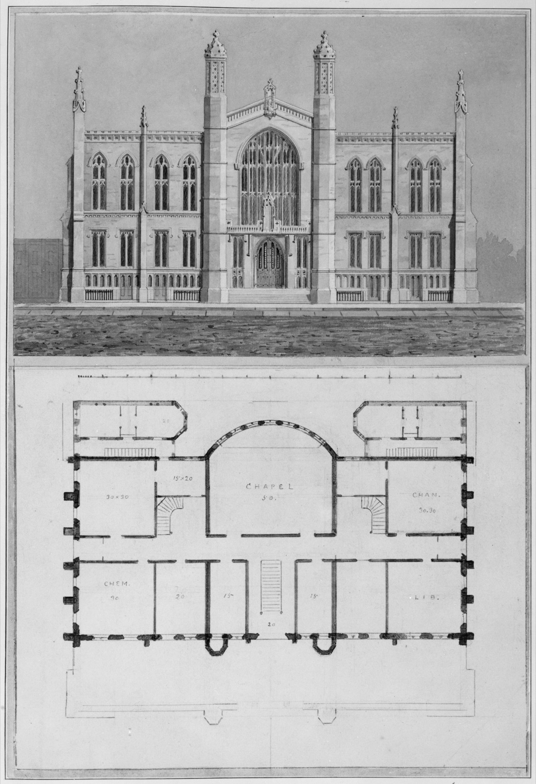 New York University College of Physicians and Surgeons, Buildings and Other Material — Alexander Jackson Davis