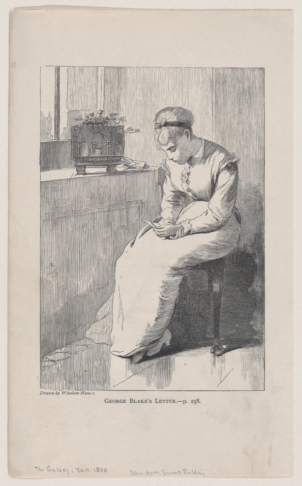 George Blake's Letter (The Galaxy, An Illustrated Magazine of Entertaining Reading, Vol. IX) — Winslow Homer