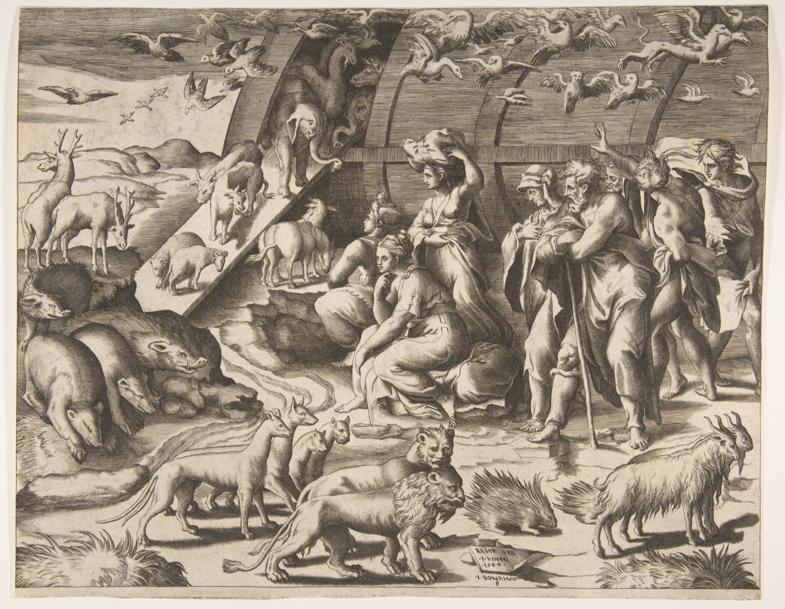 Noah leaving the Ark — Giulio Bonasone