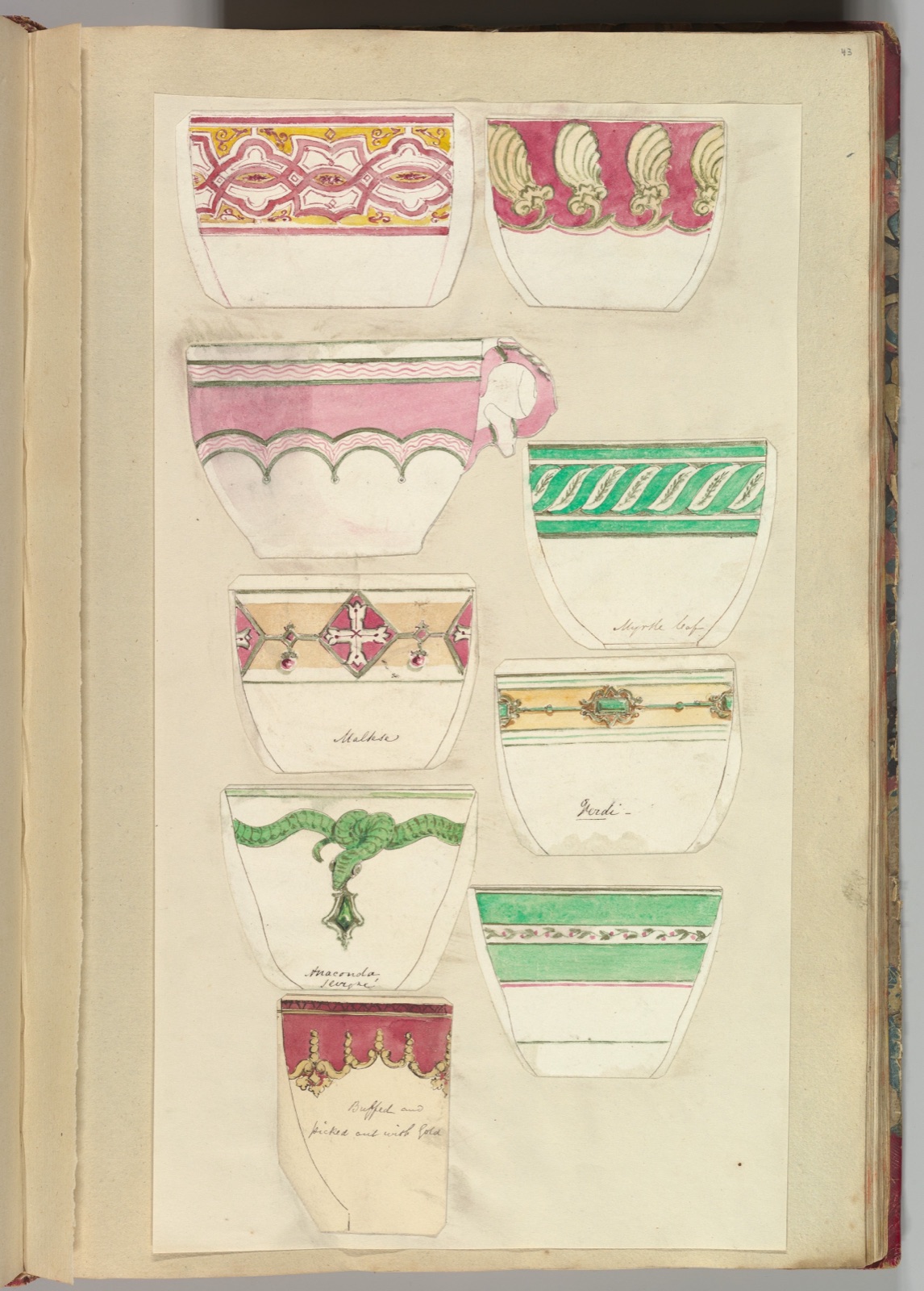 Nine Designs for Decorated Cups — Alfred Henry Forrester [Alfred Crowquill]