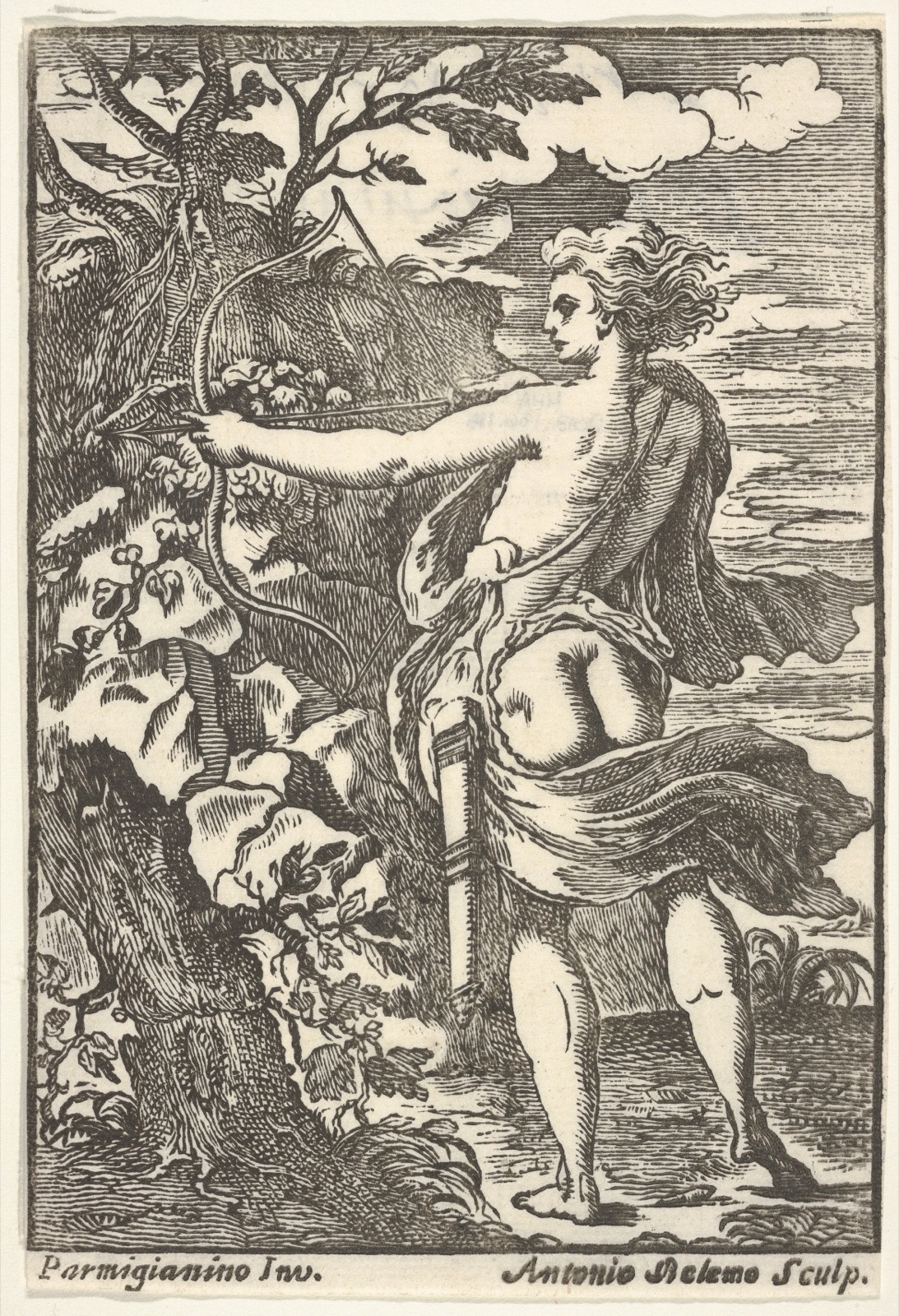 Callisto hunting with drawn bow, after Parmigianino) — Antonio Belemo