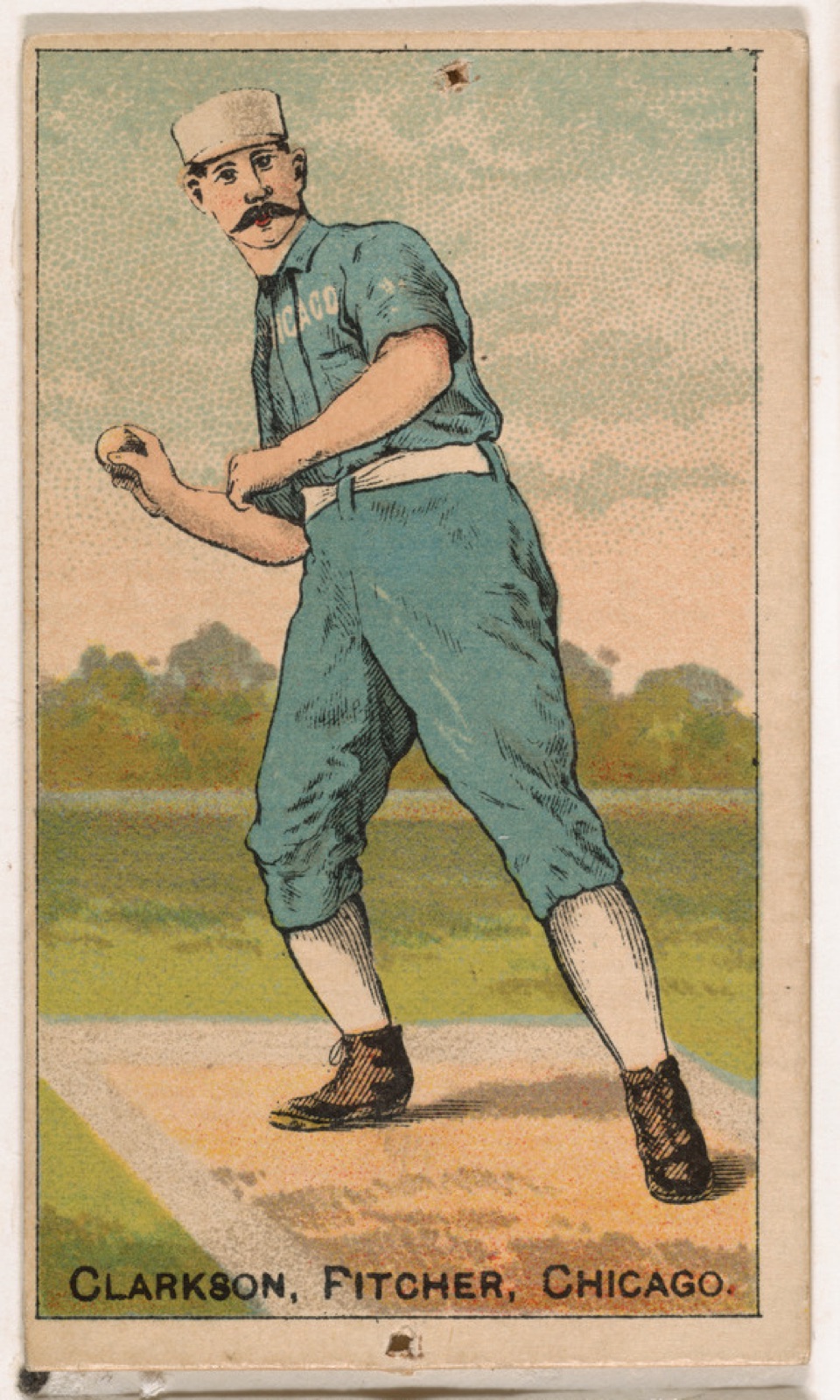 Clarkson (Ball At Chest), Pitcher, Chicago, from the Gold Coin series (N284) for Gold Coin Chewing Tobacco — D. Buchner & Co., New York