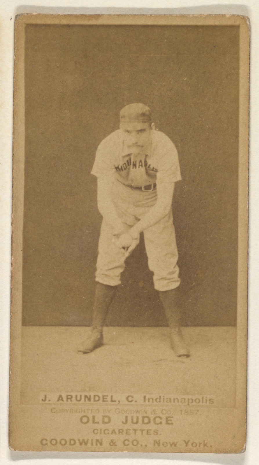 John Thomas "Tug" Arundel, Catcher, Indianapolis, from the Old Judge series (N172) for Old Judge Cigarettes — Goodwin & Company