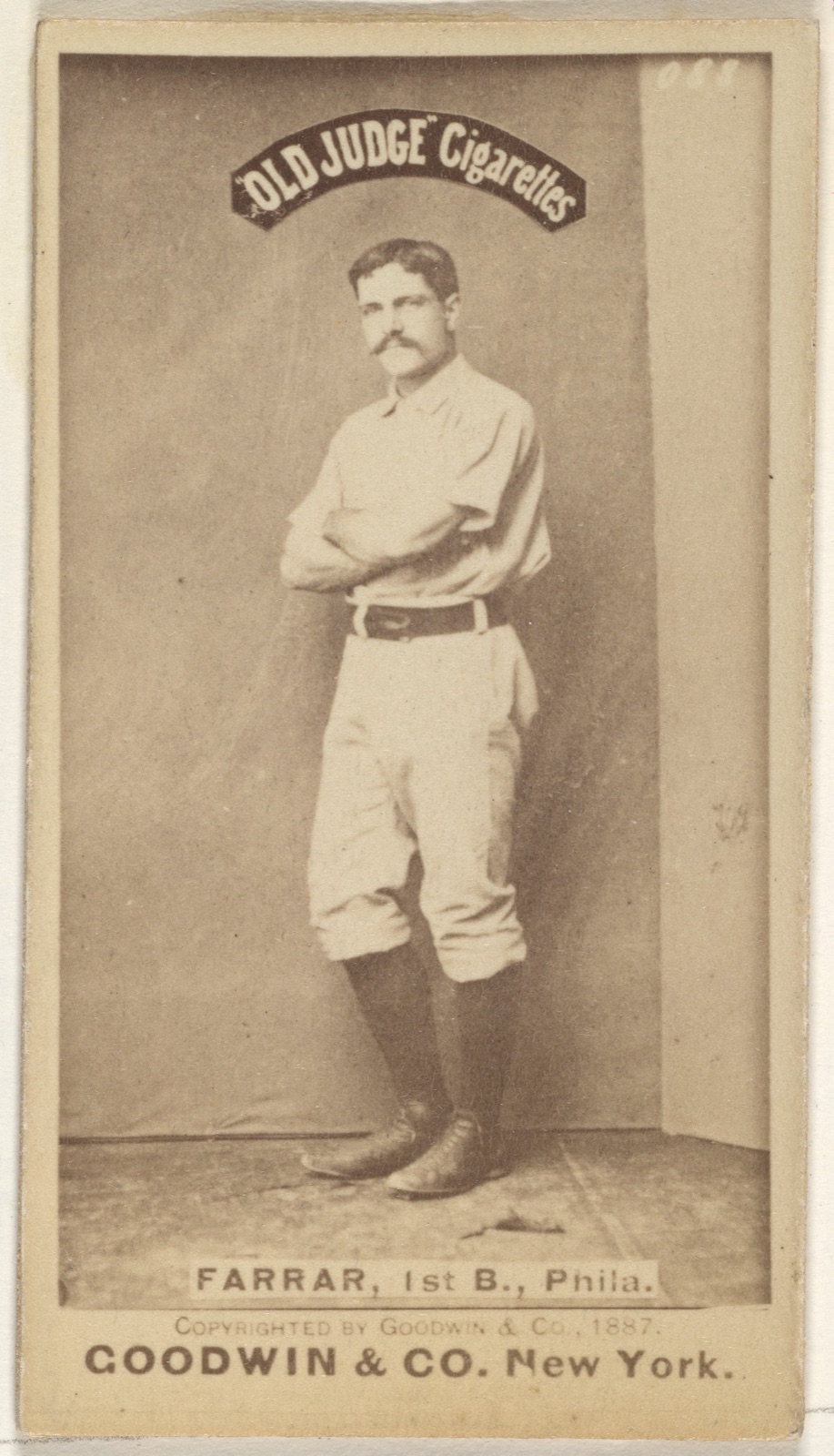 Sidney Douglas Farrar, 1st Base, Philadelphia, from the Old Judge series (N172) for Old Judge Cigarettes — Goodwin & Company