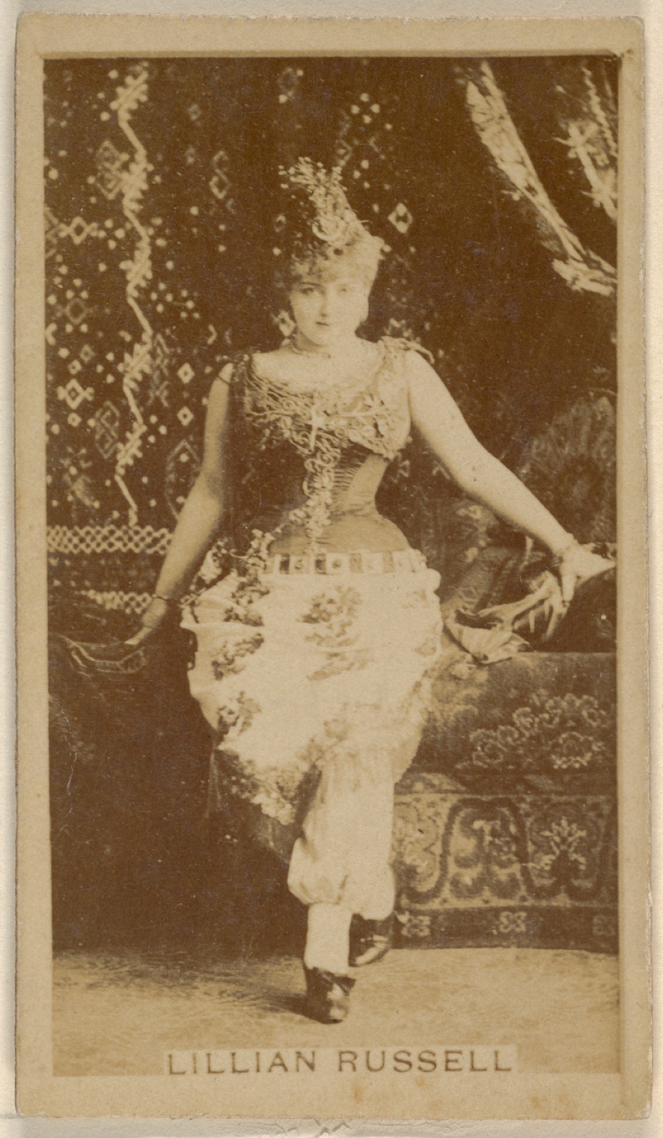 Lillian Russell, from the Actors and Actresses series (N45, Type 8) for Virginia Brights Cigarettes — Allen & Ginter
