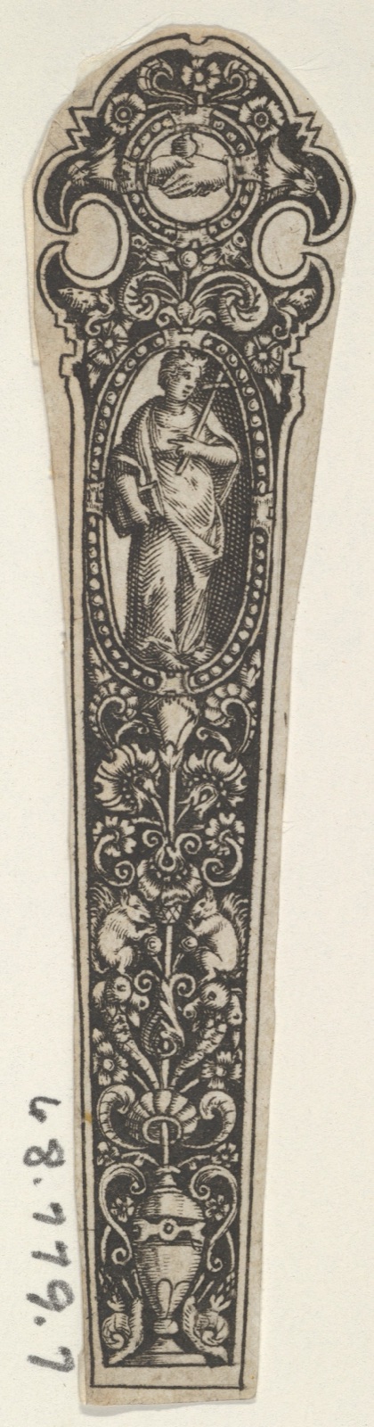 Copy of a Design for a Knife Handle with the Personification of Faith — Johann Theodor de Bry