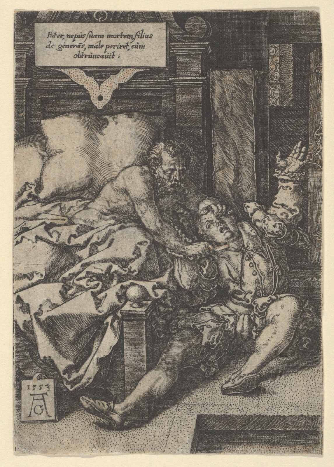 Judge Herkinbald (Archambauld) Stabbing His Nephew — Heinrich Aldegrever