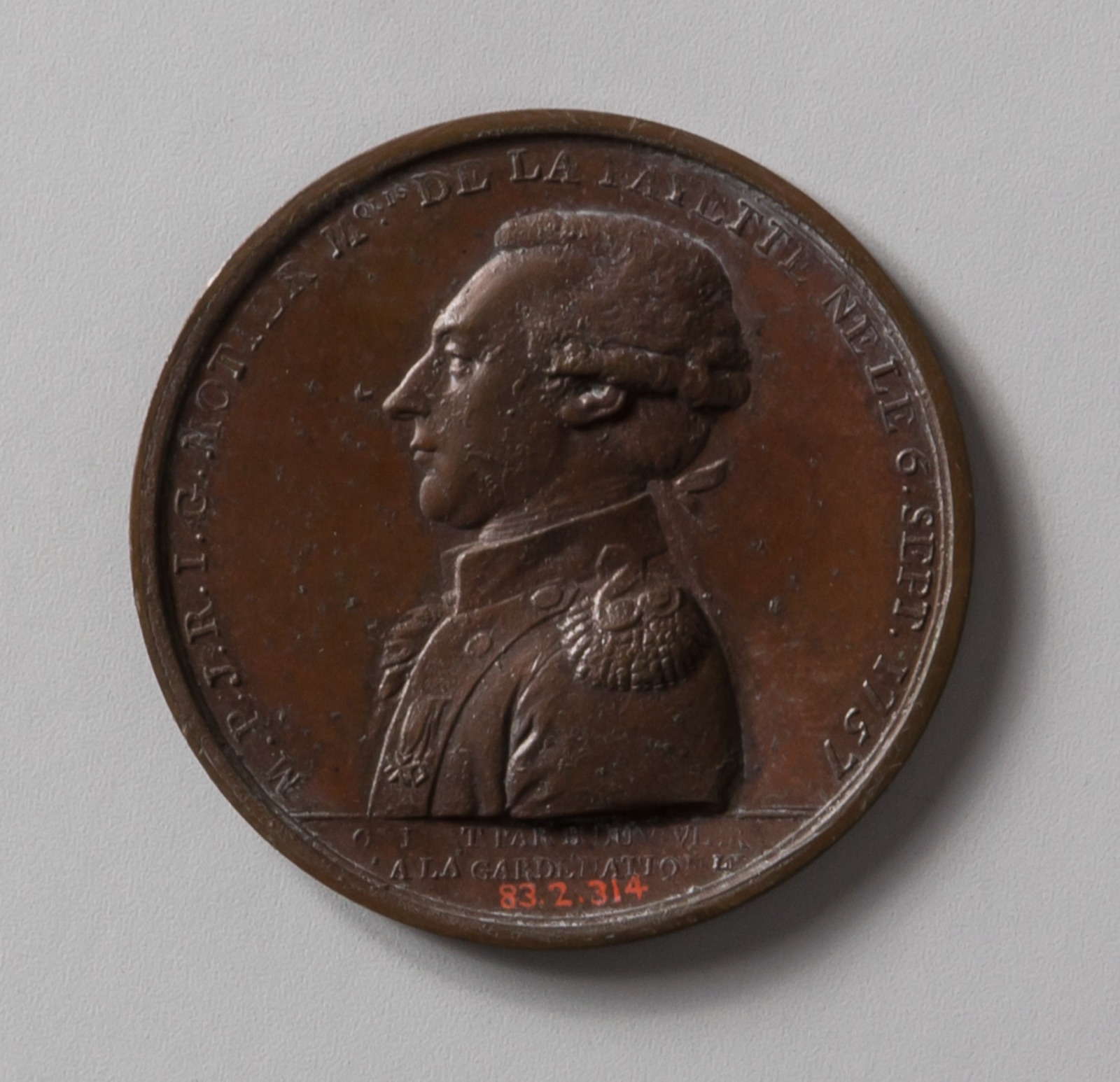 Medal of the Marquis de Lafayette — Pierre Simon Benj. Duvivier