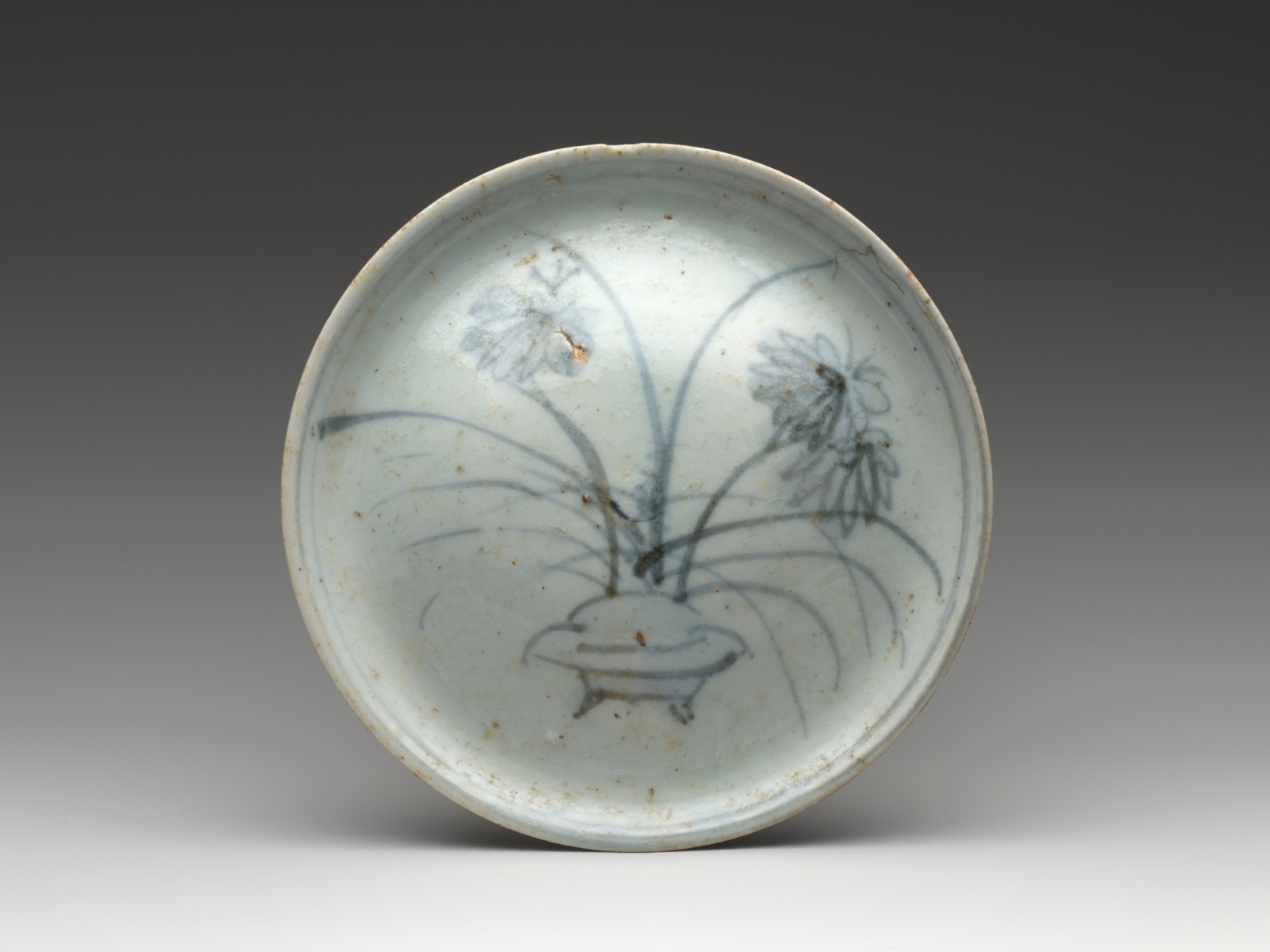 Small Dish (Kozara) with Flower Arrangement in a Pot