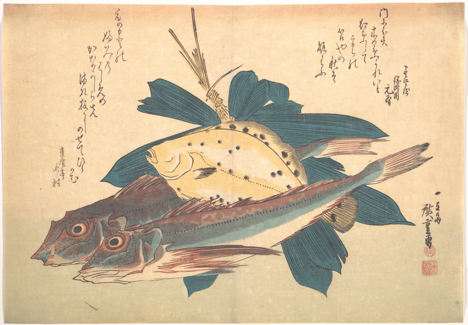 Kanagashira and Karei Fish, from the series Uozukushi (Every Variety of Fish) — Utagawa Hiroshige