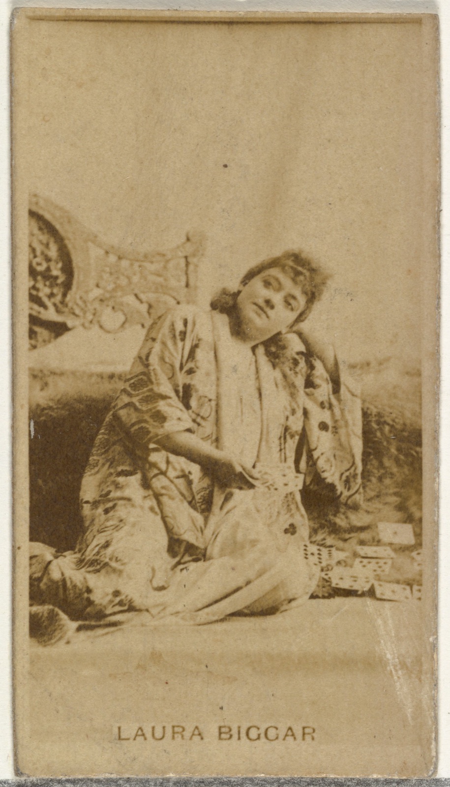 Laura Biggar, from the Actors and Actresses series (N145-8) issued by Duke Sons & Co. to promote Duke Cigarettes — W. Duke, Sons & Co.