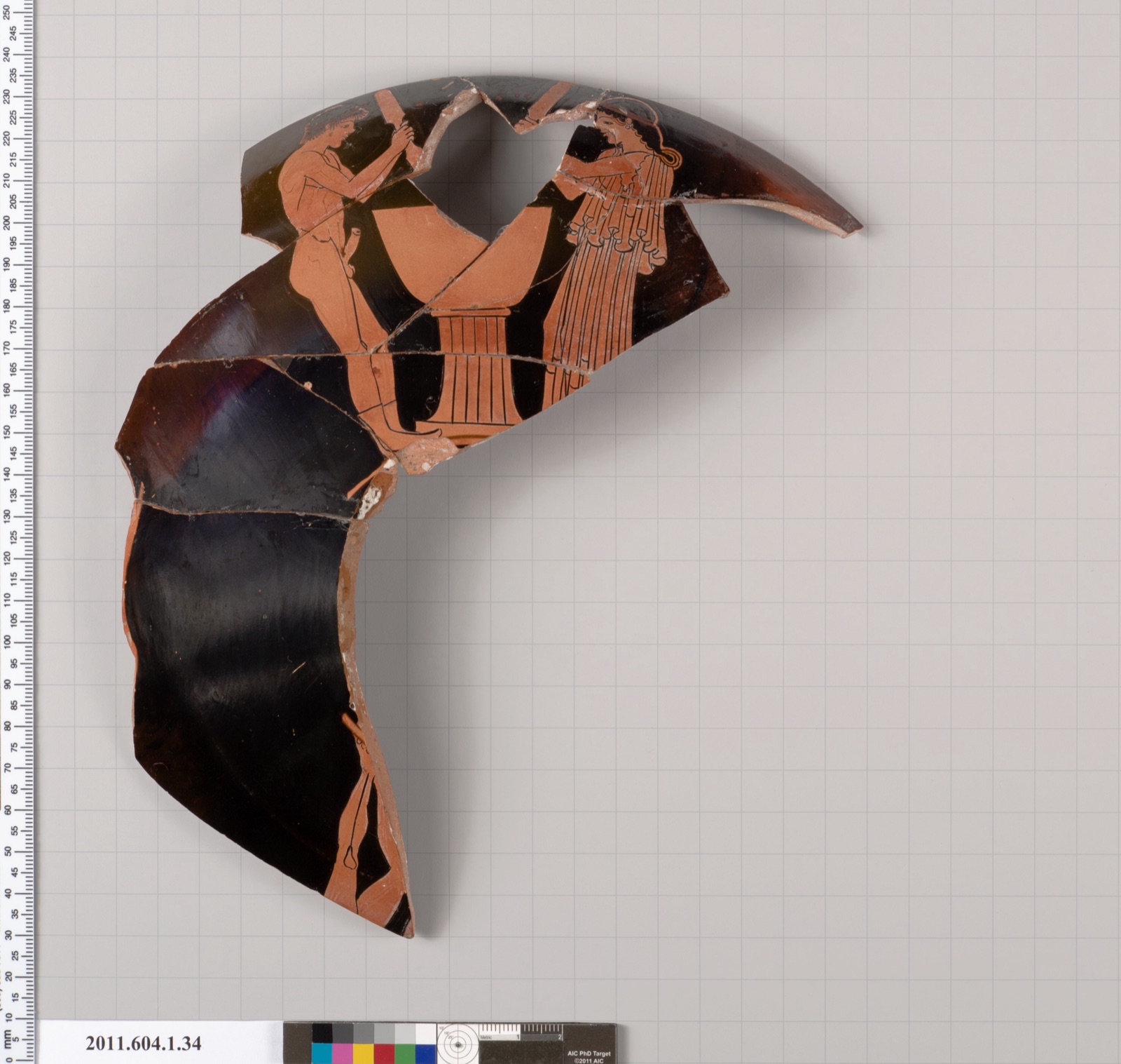 Terracotta fragments of a kylix (drinking cup)
