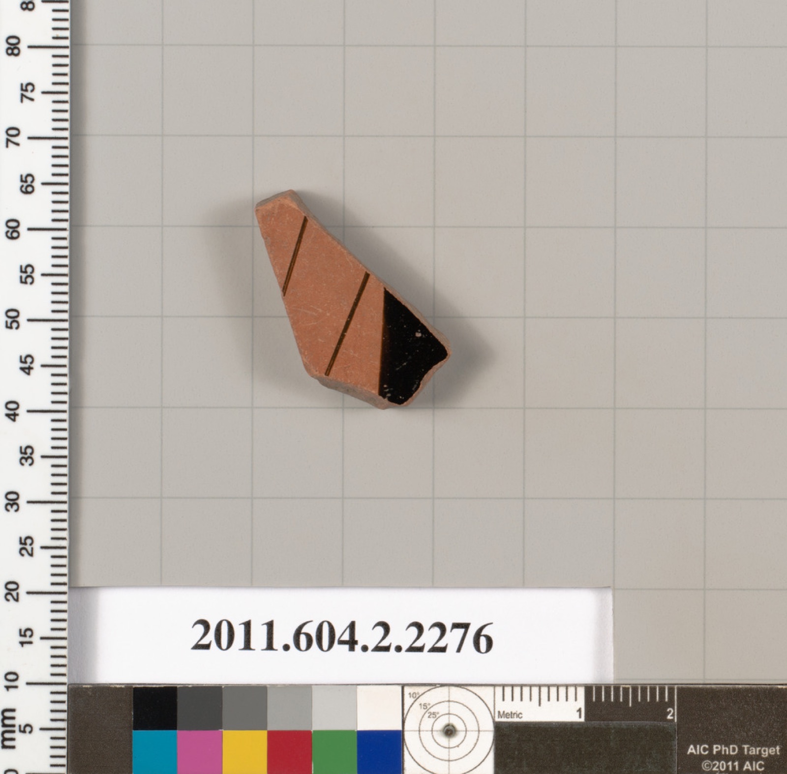 Terracotta fragment of a pot; glazed on the inside