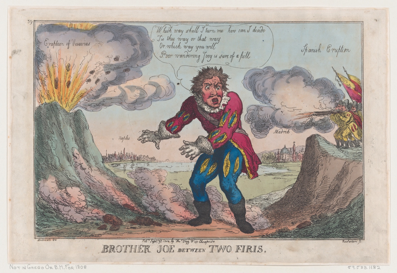 Brother Joe Between Two Firis — Thomas Rowlandson
