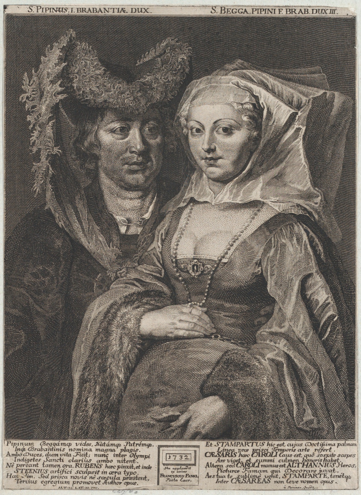 Saint Pepin I and his daughter, Saint Begga — Anton Joseph von Prenner