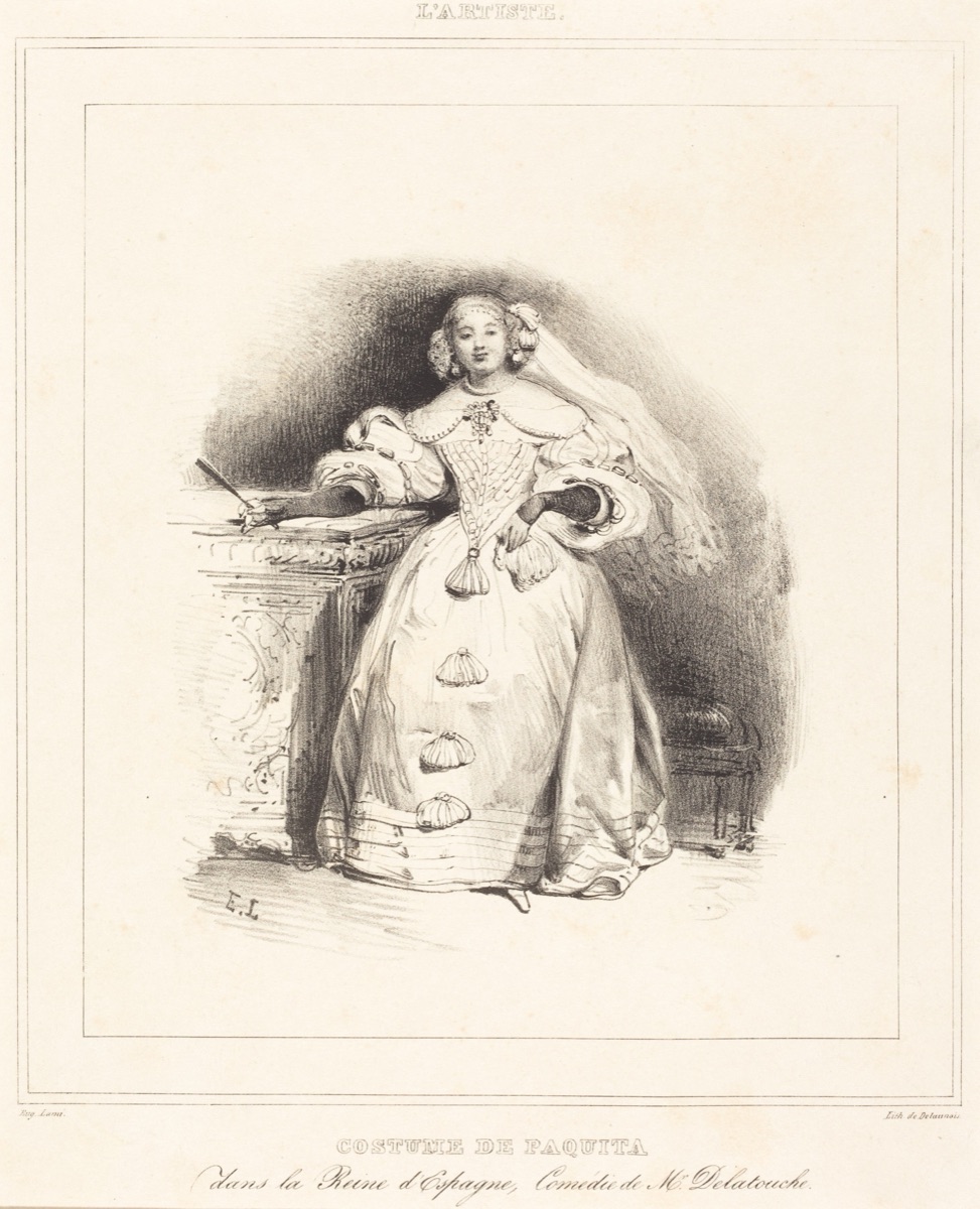 Costume de Paquita dans la Reine d'Espagne — Eugène Louis Lami