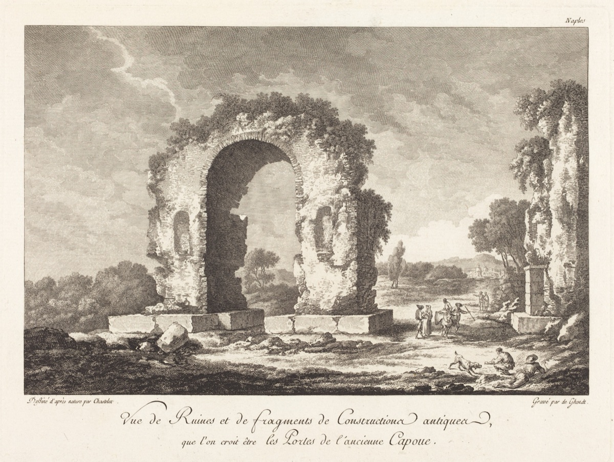 Vue de Ruines et de fragments de Construction antique...de l'ancienne Capoue — Emmanuel Jean Nepomucène de Ghendt after Claude-Louis Châtelet